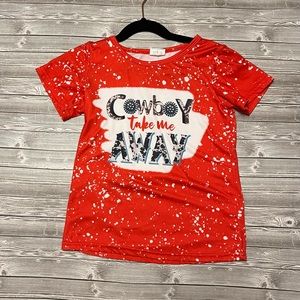 Cowboy take Me Away Red shirt. So soft! 4T